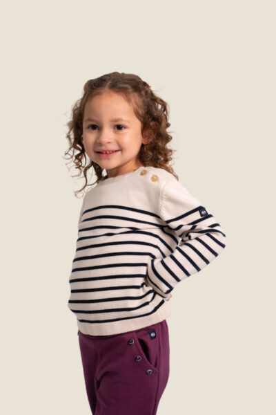 Pull fille boutons épaule