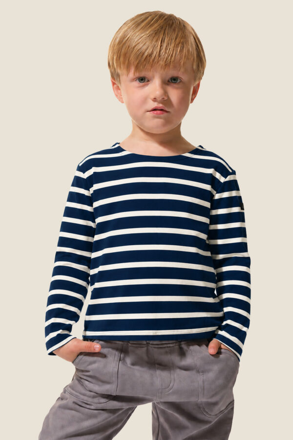 Marinière mixte épaisse manches longues enfant Cordage – Marine/Ecru
