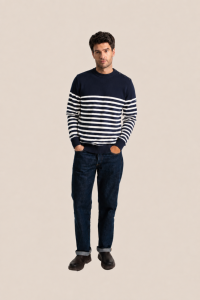 Pull homme bouton épaule