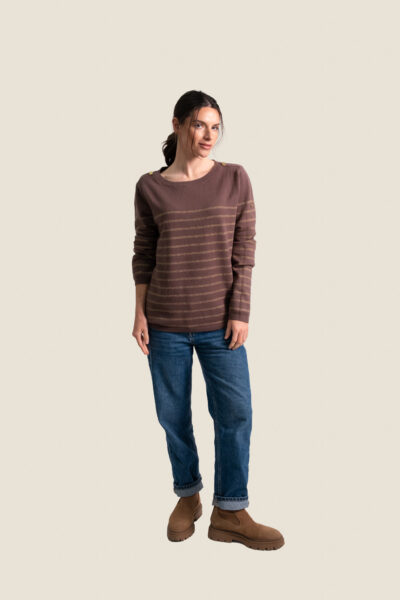 Mosaline - women's sweater with lurex stripes