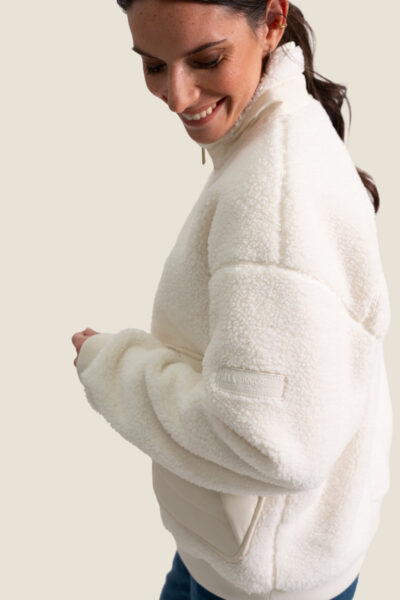 Veste femme en sherpa double face, col montant Nikki