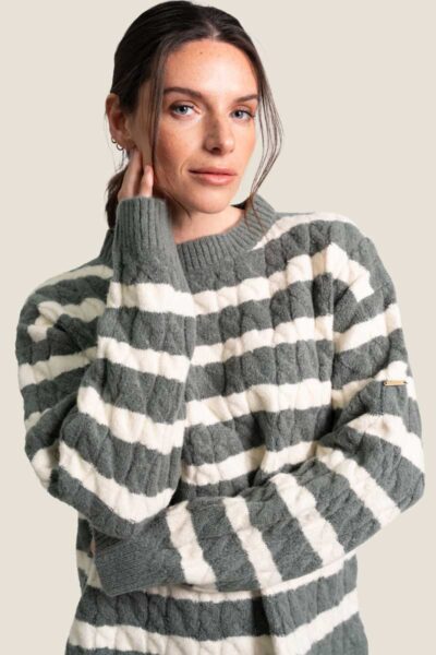 Pull femme avec torsades, col rond Zayra