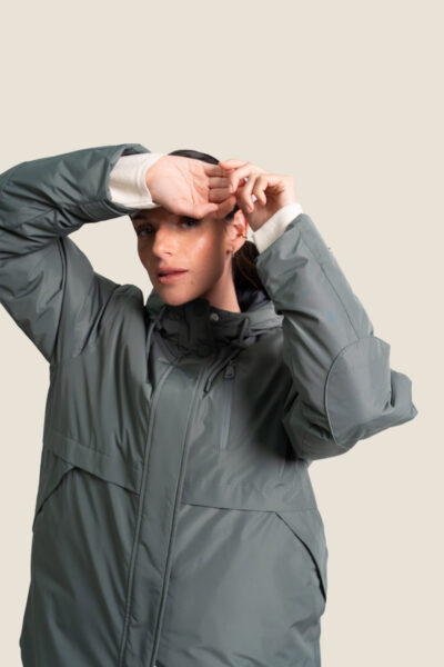 Parka femme doublée, coupe droite, tissu imperméable, coupe-vent Zelda