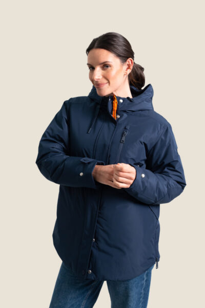 Parka femme doublée, coupe droite, tissu imperméable, coupe-vent Zelda