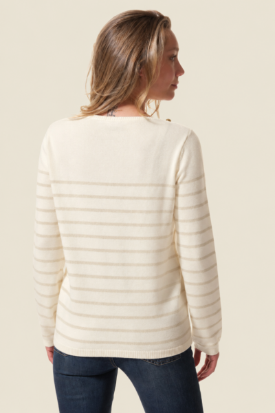 Mosaline - women's sweater with lurex stripes