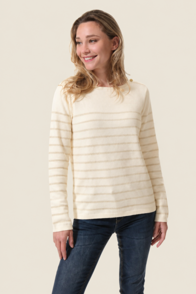 Mosaline - women's sweater with lurex stripes