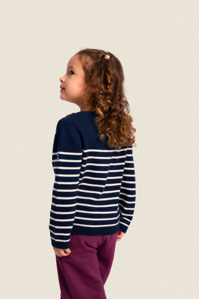 Pull fille boutons épaule