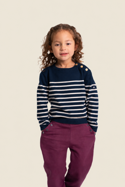 Pull fille boutons épaule